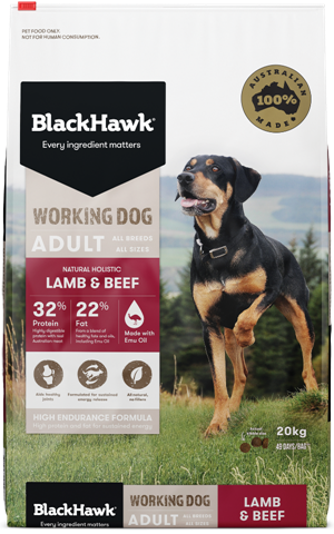 Black Hawk Working Dog Adult, Lamb & Beef